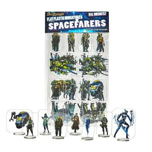 Arcknight Flat Plastic Miniatures: Spacefarers; 56 Unique Sci-Fi-Themed Minis For Starfinder; Affordable, Skinny Figurines For Sf, Shadowrun, And Other Tabletop Rpg Games