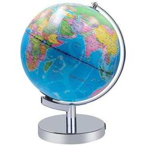 Illuminated World Globe For Kids, Educational Globe With Stand Built In Led Night Light Earth Map And Constellation View, 2 In 1 Interactive Educational Geographic Earth Globe Learning Toy, 8 Inch