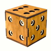 Logica Puzzles Art. Dice Secret Box - Wooden Brain Teaser - Secret Safe - Difficulty 5/6 Incredible - Leonardo Da Vinci Collection