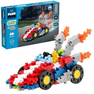 Plus Plus - Go! Racing Cart Car - 240 Pieces - Model Vehicle Building Stem/Steam Toy, Interlocking Mini Puzzle Blocks For Kids