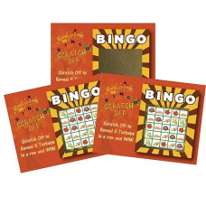 My Scratch Offs - 26 Pack Thanksgiving Turkey Bingo Game Cards Friendsgiving Scratch Off For Family, Raffle Tickets For Small Business, Party & Door Prizes