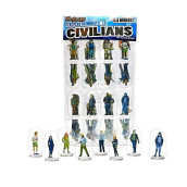 Arcknight Flat Plastic Miniatures: Civilians; 64 Unique Civilian-Themed Minis For Starfinder; Affordable, Skinny Figurines For Sf, Shadowrun, And Other Tabletop Rpg Games