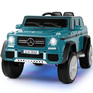 Joyldias Kids Ride On Cars, Licensed Mercedes-Benz Maybach G650S, 12V7A Battery Powered Toy Electric Car For Kids W/2.4G Remote Control, 2 Motors, 3 Speeds, Lock, Music, Horn, Led Lights, Peacock Blue