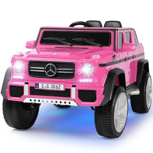 Joyldias Kids Ride On Cars, Licensed Mercedes-Benz Maybach G650S, 12V7Ah Battery Powered Toy Electric Car For Kids With 2.4Ghz Remote Control, 2 Motors, 3 Speeds, Lock, Music, Horn, Led Lights, Pink