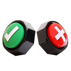 Ajoy Anliky Answer Buzzers, Sound Buttons, Set Of 2 Assorted Colored Buzzers, Easy Buttons Judge Right Or Wrong, Talking Buttons, Used For Game Interaction,Contains 2Aaa Batteries.