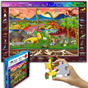 Think2Master 100 Pieces Dinosaurs Jigsaw Puzzle Fun Colorful Educational Toy For Kids, School & Families. Great Gift For Boys & Girls Ages 4-8 To Stimulate Learning. Size:23.4