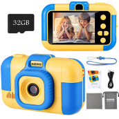 Suziyo Kids Camera, Digital Video Camcorder Dual Lens 1080P 2.4 Inch Hd,Best Birthday Electronic Toys Gifts For Toddlers Age 3-10 Years Old Boys Grils Children (With 32G Micro Sd Card,Blue)