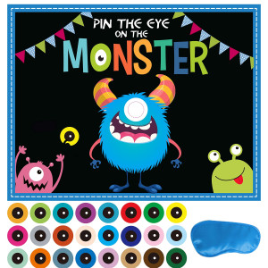 Miss Fantasy Halloween Games Kids Party, Pin The Eye On The Monster, Halloween Party Activities For Family Children Boys Girls Classroom School Home