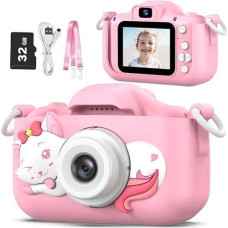 Goopow Kids Digital Camera, Pink Purple, 32Gb Microsd Card Included, Shockproof And Durable For Girls Ages 3-10