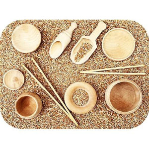Janok Wooden Sensory Bin Tools|Usa Made|Sensory Bin Toys|Toddler Sensory Bin|Wooden Scoops And Tongs For Transfer Work And Fine Motor Learning|Montessori Toys For Toddlers|Toys For Kids
