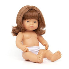 Miniland Educational Anatomically Correct 15" Baby Doll, Caucasian Girl, Red Hair,Multi