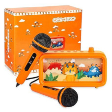 Kids Karaoke Machine For Boys Girls Bluetooth Toddler Kareoke Speaker Toy With 2 Microphones For Singing Portable Children Music Machine Gift For Festival Birthday