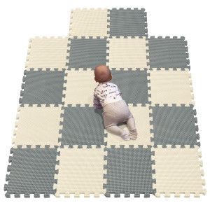 YIMINYUER Baby Playmats Floor gyms Puzzles Jigsaw Puzzle Play mats Floor Exercise mats Frame,Fitness Yoga mats Play mat crawling mat Flooring Beige gray R10R12g301018