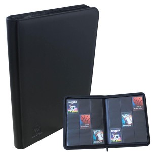 Wintra Premium 360 Pockets Black Zippered Playing Card Binder - Durable Trading Card Holder Album