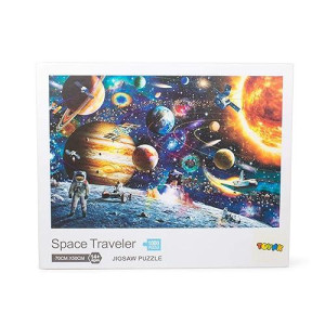 Toynk - Space Traveler Space Puzzle 1000 Piece Jigsaw Puzzle | Fun Solar System Puzzle Games For Adults | Galaxy & Outer Space Astronaut Puzzles For Adults | Measures 27.5 X 20 Inches