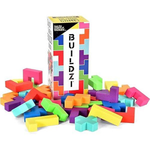 Tenzi Buildzi The Fast Stacking Building Block Game For The Whole Family - 2 To 4 Players Ages 6 To 96 - Plus Fun Party Games For Up To 8 Players