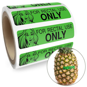 Rectal Use Only Stickers - Funny Gag Gifts For Adults - Pranks For Adults (200/Roll 1.5 X .375) Make Your Friends Laugh - Stupid Funny Prank Stuff And Practical Jokes (Green)