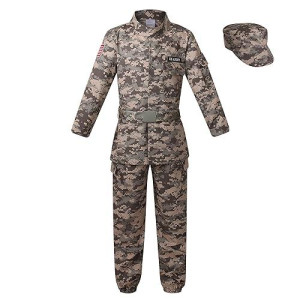 Deluxe Kid'S Camo Combat Soldier Costume (6-8 Years)