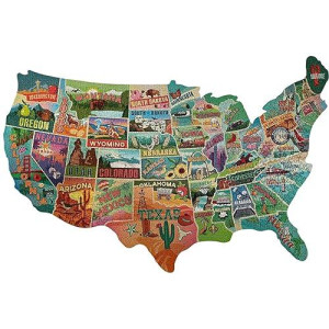 Tdc Games Us Map Puzzle Great American Roadtrip With Individual States, 1000 Piece Jigsaw Puzzle For Kids And Adults, Large America Shaped Educational Puzzle, Challenging Puzzle Map Of Usa