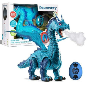 Discovery Kids Rc Dragon Smoke Breathing Pet Toy, Infrared Remote-controlled Walking and Flapping Wings, Light Up Dragon Roars and growls