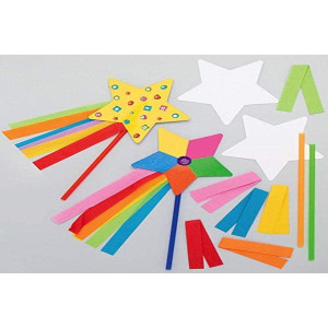 Baker Ross Ax416 Star Wand Kits - Pack Of 8, Wand Making Kit, Ideal For Kids Arts And Crafts