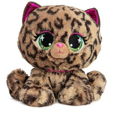 Gund P.Lushes Designer Fashion Pets Sadie Spotson Leopard Cat Plush, Premium Stuffed Animal, Black And Pink, 6