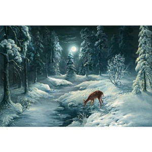 Misitu 1000 Pieces Jigsaw Puzzles For Adults Challenging Difficult Jigsaw Puzzles 1000-Piece Family Puzzles Art Puzzles Fun Winter Jigsaw Puzzles Forest Deer Jigsaw Puzzles 28 X 20 Inches