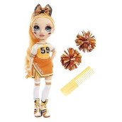Rainbow High Cheer Poppy Rowan - Orange Cheerleader Fashion Doll With 2 Pom Poms And Doll Accessories, Great Gift For Kids 6-12 Years Old
