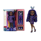 Rainbow High Krystal Bailey - Indigo (Dark Purple) Fashion Doll With 2 Outfits To Mix & Match And Doll Accessories, Great Gift And Toy For Kids 6-12 Years Old