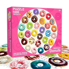 Lovestown Donut Puzzles, 1000 Piece Round Jigsaw Puzzles Paper Jigsaw Puzzles Large Puzzle Game For Kids Educational Intelligent Adult Decompressing Fun Family Game