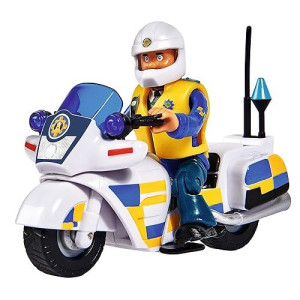 Simba 109251092 Fireman Sam Police Motorcycle With Malcolm Figure With Accessories, Season 12, From 3 Years