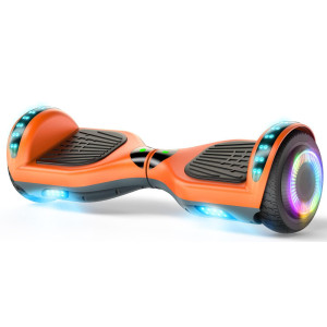 LIEAgLE Hoverboard, 65 Self Balancing Scooter Hover Board with Bluetooth Wheels LED Lights for Kids Adults(Orangegrey)