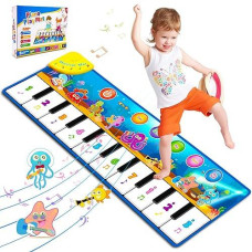 Foayex Valentines Day Gifts For Toddlers Boys & Girls Toys,Foldable Musical Toys, Learning Floor Mat With 8 Instrument Sounds-Touch Play For Early Education, Birthday Gifts For Baby Boys Girls