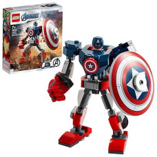 Lego 76168 Marvel Avengers Captain America Mech Armour Set, Action Figure Toy For 7+ Years Old Boys And Girls