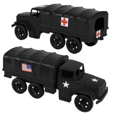 TimMee combat convoy Trucks - Plastic Army Men M34 Deuce & a Half cargo Vehicles