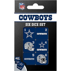 Masterpieces Game Day - Nfl Dallas Cowboys - 6 Piece Team Logo Dice Set - D6 Standard Size