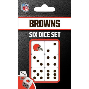 Masterpieces Game Day - Nfl Cleveland Browns - 6 Piece Team Logo Dice Set - D6 Standard Size