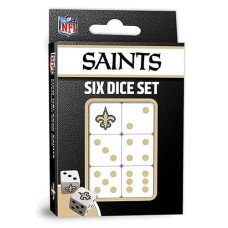 Masterpieces Game Day - Nfl New Orleans Saints - 6 Piece Team Logo Dice Set - D6 Standard Size