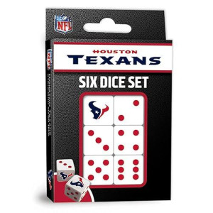 Masterpieces Game Day - Nfl Houston Texans - 6 Piece Team Logo Dice Set - D6 Standard Size