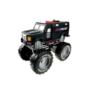 Dazmers Monster Truck Police Car Toy With Lights And Siren With Sound For Boys And Girls Ages 3-5+