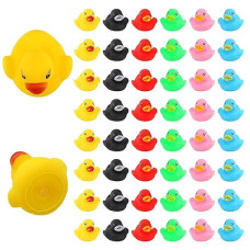 Luter 48Pcs Rubber Ducky Bath Toy For Kids, Float And Squeak Mini Small Ducks Bathtub Toys For Shower/Birthday/Party Supplies (Multicolored)(3.5?3.5?3Cm/1.4?1.4?1.2Inch)