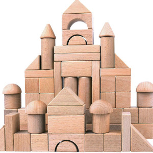 Wooden Building Blocks Set For Kids - Stacker Stacking Game Construction Toys Set Preschool Colorful Learning Educational Toys - Geometry Wooden Blocks For 3+ Year Old Boys & Girls