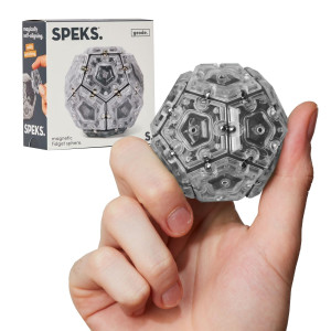 Speks Geode Sphere Magnetic Fidget Toy For Adults Quiet Adult Sensory Toy For Stress Relief & Anxiety, Office Desk Adhd Tool, Stocking Stuffer & Top Gadget Gift Idea Slate, 12-Piece Set