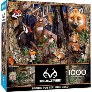 Masterpieces 1000 Piece Jigsaw Puzzle For Adults, Family, Or Kids - Forest Gathering - 19.25"X26.75"