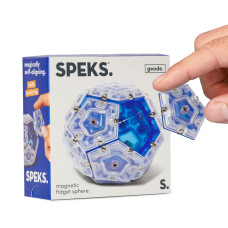 Speks Geode Magnetic Fidget Sphere - Pentagons 12-Piece Set - Cobalt - Fun Desk Toy For Adults
