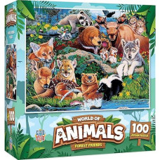 Masterpieces World Of Animals 100 Piece Jigsaw Puzzle For Kids - Forest Friends - 11.5"X15"