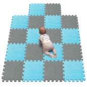Yiminyuer� 18 Tiles (30Cm�30Cm�1Cm Each Tile) Baby Soft Puzzle Play Mats, Kids Thick Eva Foam Floor, Toddlers & Children'S Soft Interlocking Mat R07R12G301018