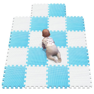 YIMINYUER Foam Play Mat Thick Soft EVA Interlocking Foam Floor Mats children Yoga Exercise Multi Jigsaw Puzzle Blocking Board Kids Playmats White Blue R01R07g301018