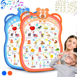 My Abc Talking Friend Interactive Alphabet Toy Talking Poster Wall Chart, Educational Toy For Learning Toddlers, Age 2+ Year Old Boys And Girls [Orange Color Only]
