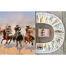 Flonzgift Wild West Playing Cards (Poker Deck 54 Cards All Different) Vintage Western Pioneers Indians Cowboys Wild West
